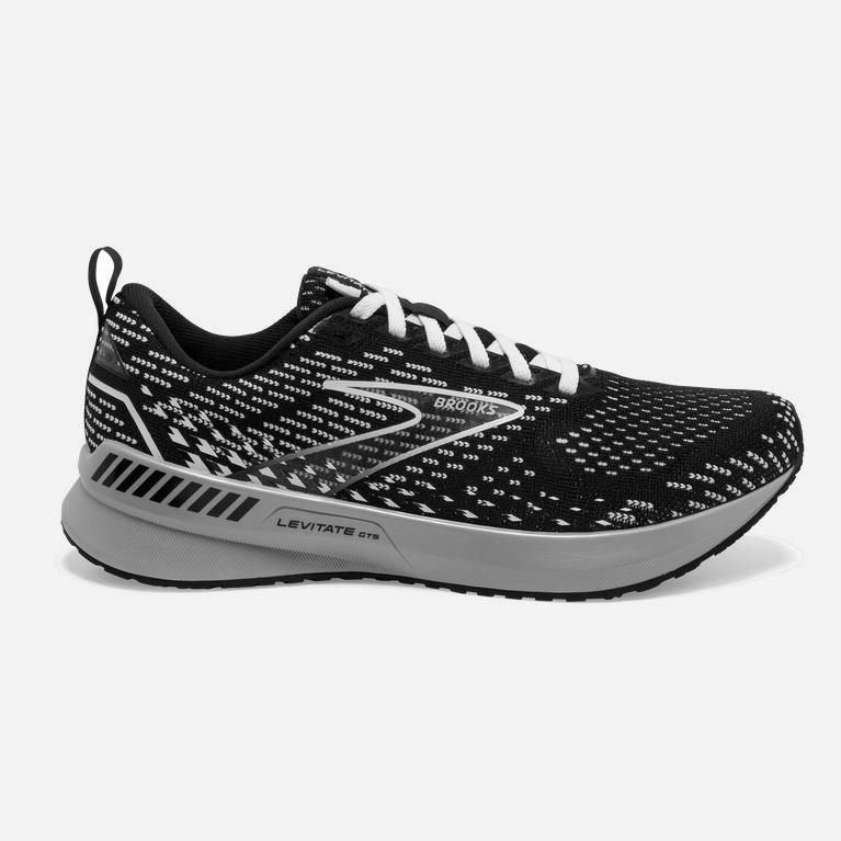 Brooks Levitate Gts 5 Womens Springy Road Running Shoes - Black/Grey/White - Philippines (581279ZUV)